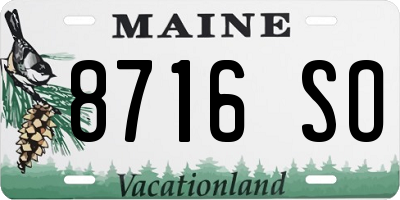 ME license plate 8716SO
