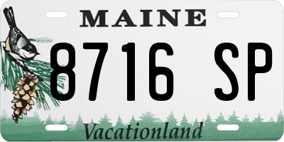 ME license plate 8716SP