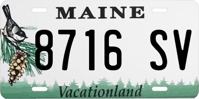 ME license plate 8716SV
