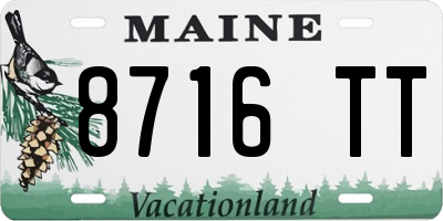ME license plate 8716TT