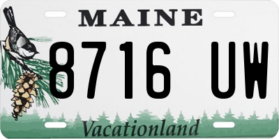 ME license plate 8716UW