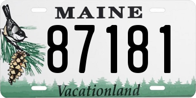 ME license plate 87181