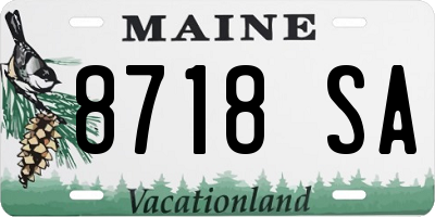 ME license plate 8718SA