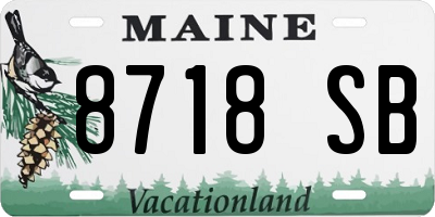 ME license plate 8718SB