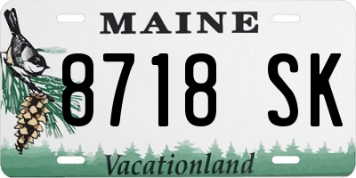 ME license plate 8718SK