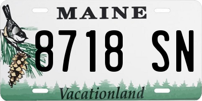 ME license plate 8718SN