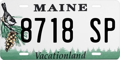 ME license plate 8718SP