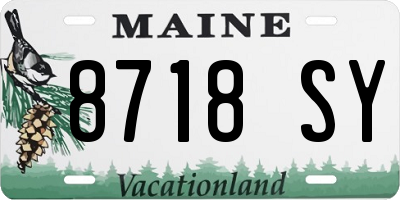 ME license plate 8718SY