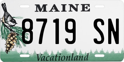 ME license plate 8719SN