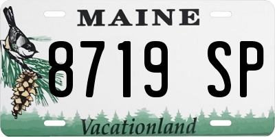 ME license plate 8719SP