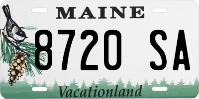 ME license plate 8720SA