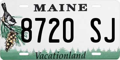ME license plate 8720SJ