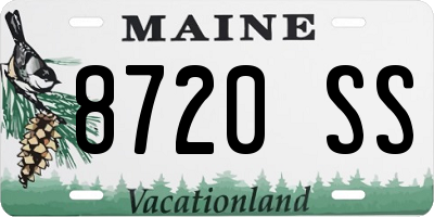 ME license plate 8720SS