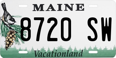 ME license plate 8720SW