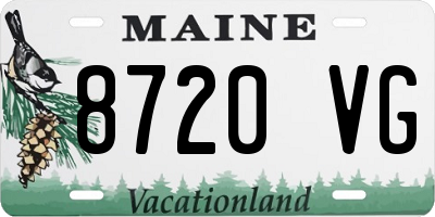 ME license plate 8720VG