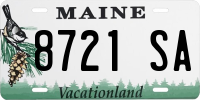 ME license plate 8721SA