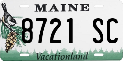 ME license plate 8721SC