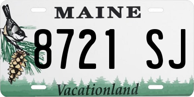 ME license plate 8721SJ