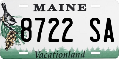 ME license plate 8722SA