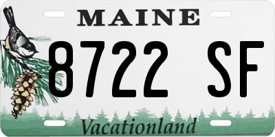 ME license plate 8722SF
