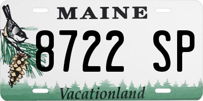 ME license plate 8722SP