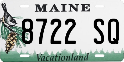 ME license plate 8722SQ