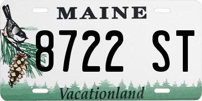 ME license plate 8722ST