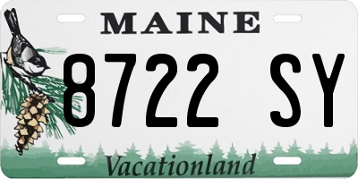 ME license plate 8722SY