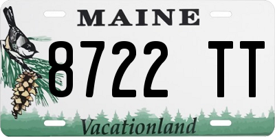 ME license plate 8722TT