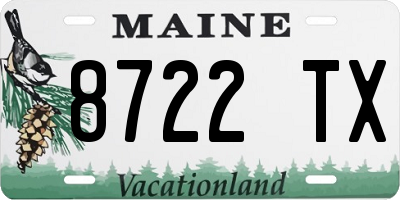 ME license plate 8722TX