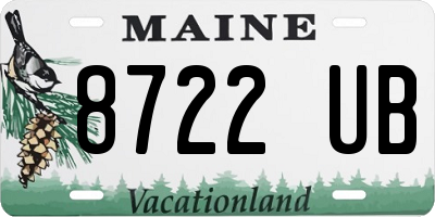 ME license plate 8722UB