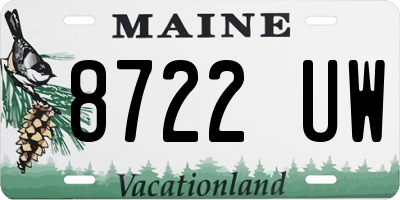 ME license plate 8722UW