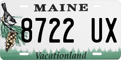 ME license plate 8722UX