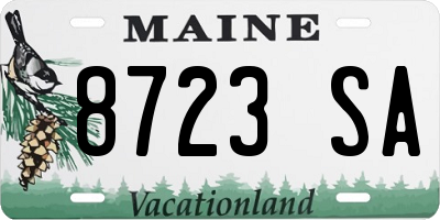 ME license plate 8723SA