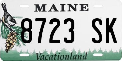 ME license plate 8723SK