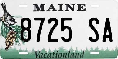 ME license plate 8725SA