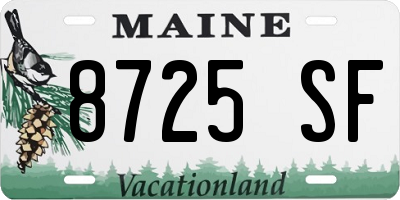 ME license plate 8725SF