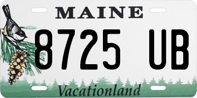 ME license plate 8725UB
