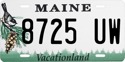 ME license plate 8725UW