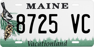 ME license plate 8725VC