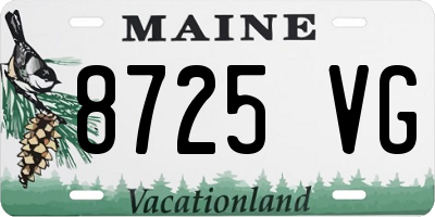 ME license plate 8725VG