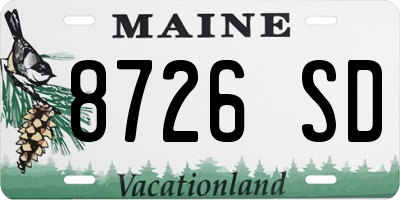 ME license plate 8726SD