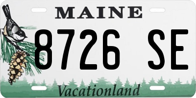 ME license plate 8726SE