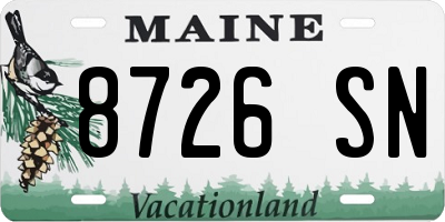 ME license plate 8726SN