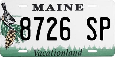 ME license plate 8726SP