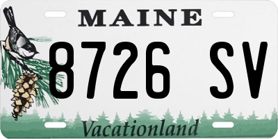 ME license plate 8726SV
