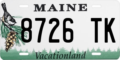 ME license plate 8726TK