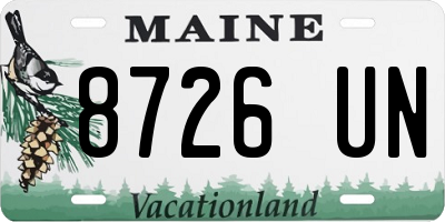ME license plate 8726UN