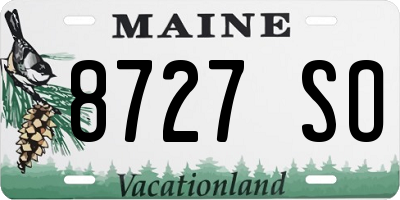 ME license plate 8727SO