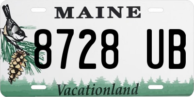 ME license plate 8728UB